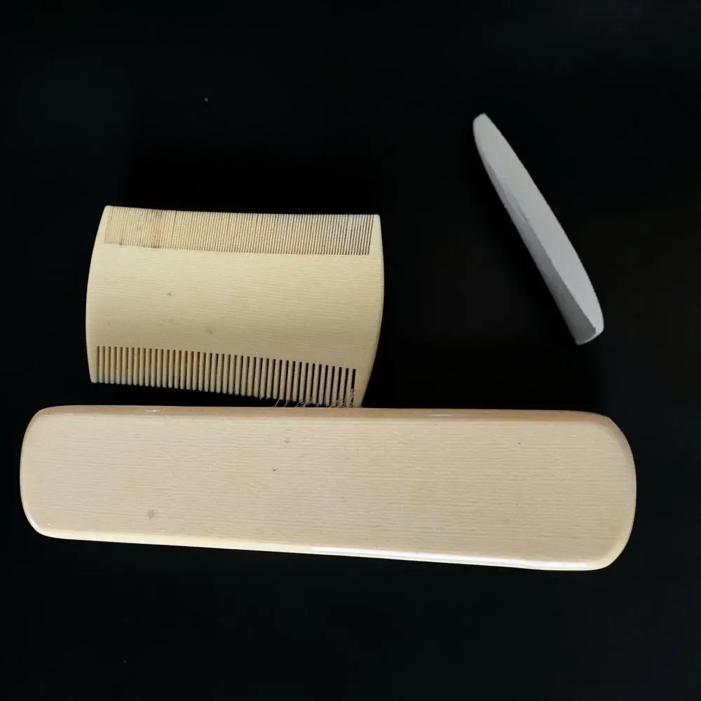 Vintage Amber Tortoise Celluloid Vanity Dresser Set Tray Brush Comb Art Deco